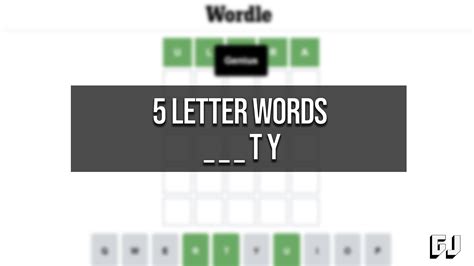 5 letter words ending in ty|5 letter words that end with ty.